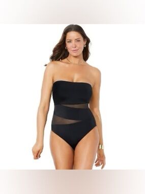 NWOT mossimo supply co mesh bandeau swimsuit Size L